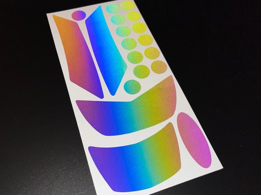 Rainbow Bright Reflective Assorted Motorcycle Helmet Stickers
