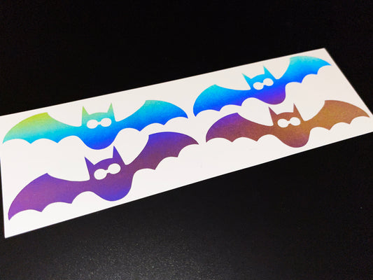 Bats (Medium) Reflective Rainbow Bright Bike Stickers