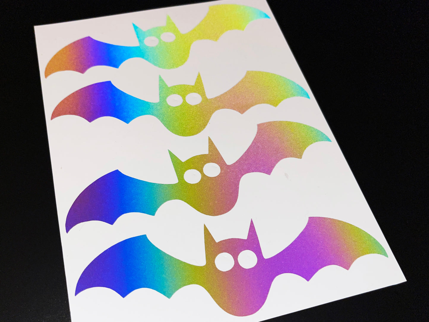 Bats (Large) Reflective Rainbow Bright Bike Stickers