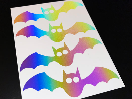 Bats (Large) Reflective Rainbow Bright Bike Stickers