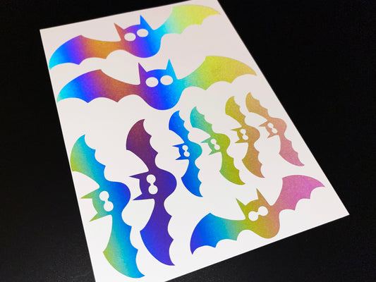 Bats (Assorted) Reflective Rainbow Bright Bike Stickers