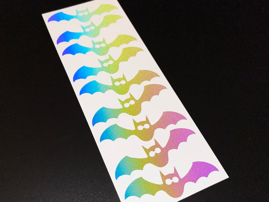 Bats (Small) Reflective Rainbow Bright Bike Stickers