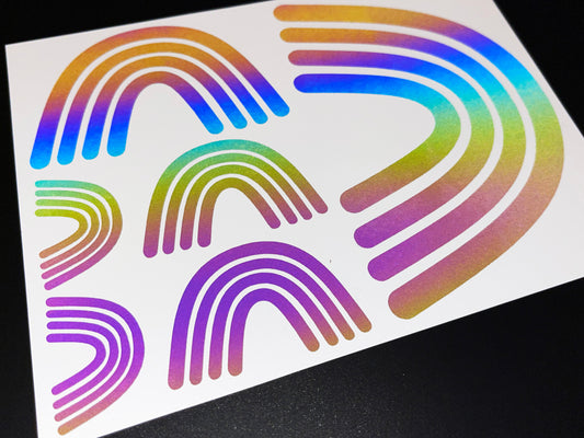 Boho Rainbow (Assorted) Reflective Rainbow Bright Bike Stickers