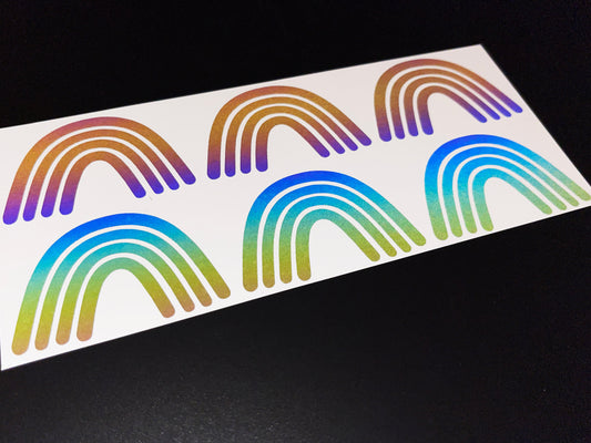 Boho Rainbow (Small) Reflective Rainbow Bright Bike Stickers