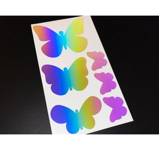 Butterfly (Assorted) Reflective Rainbow Bright Bike Stickers