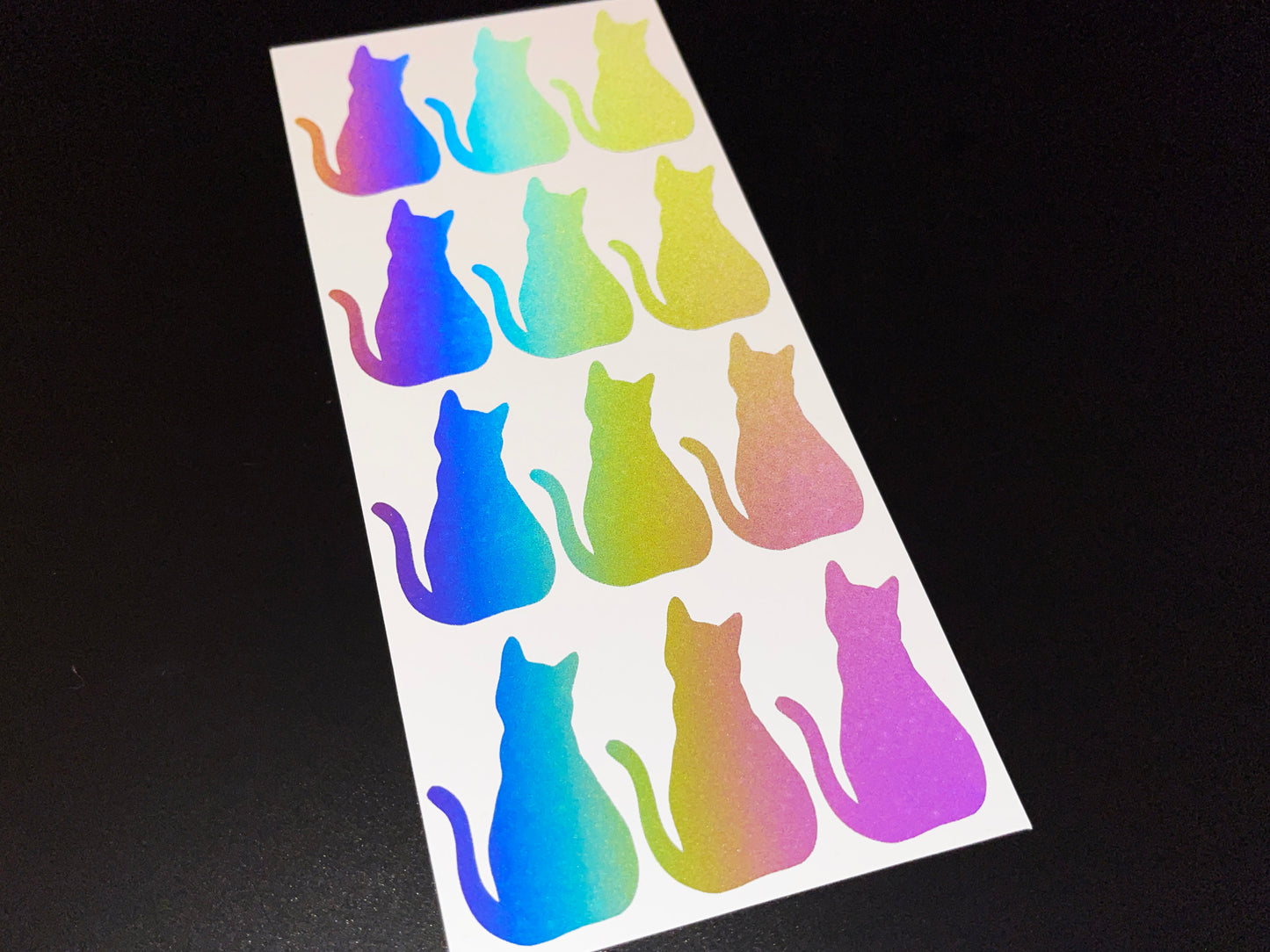 Cat (Small) Reflective Rainbow Bright Bike Stickers