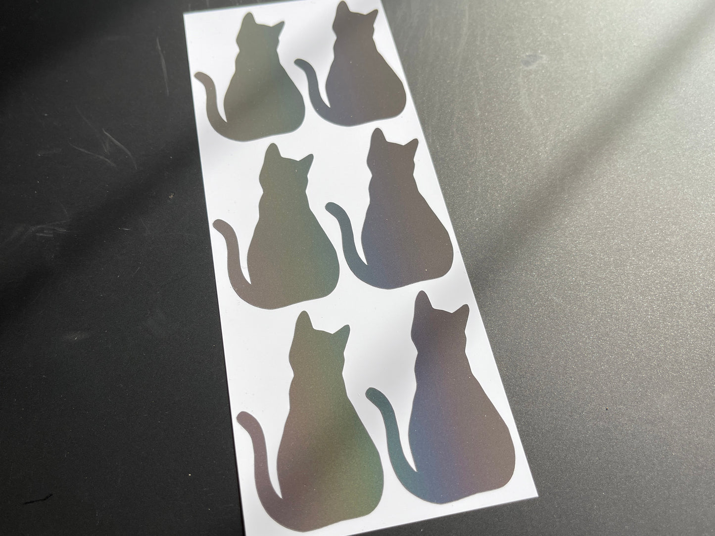 Cat (Medium) Reflective Rainbow Bright Bike Stickers