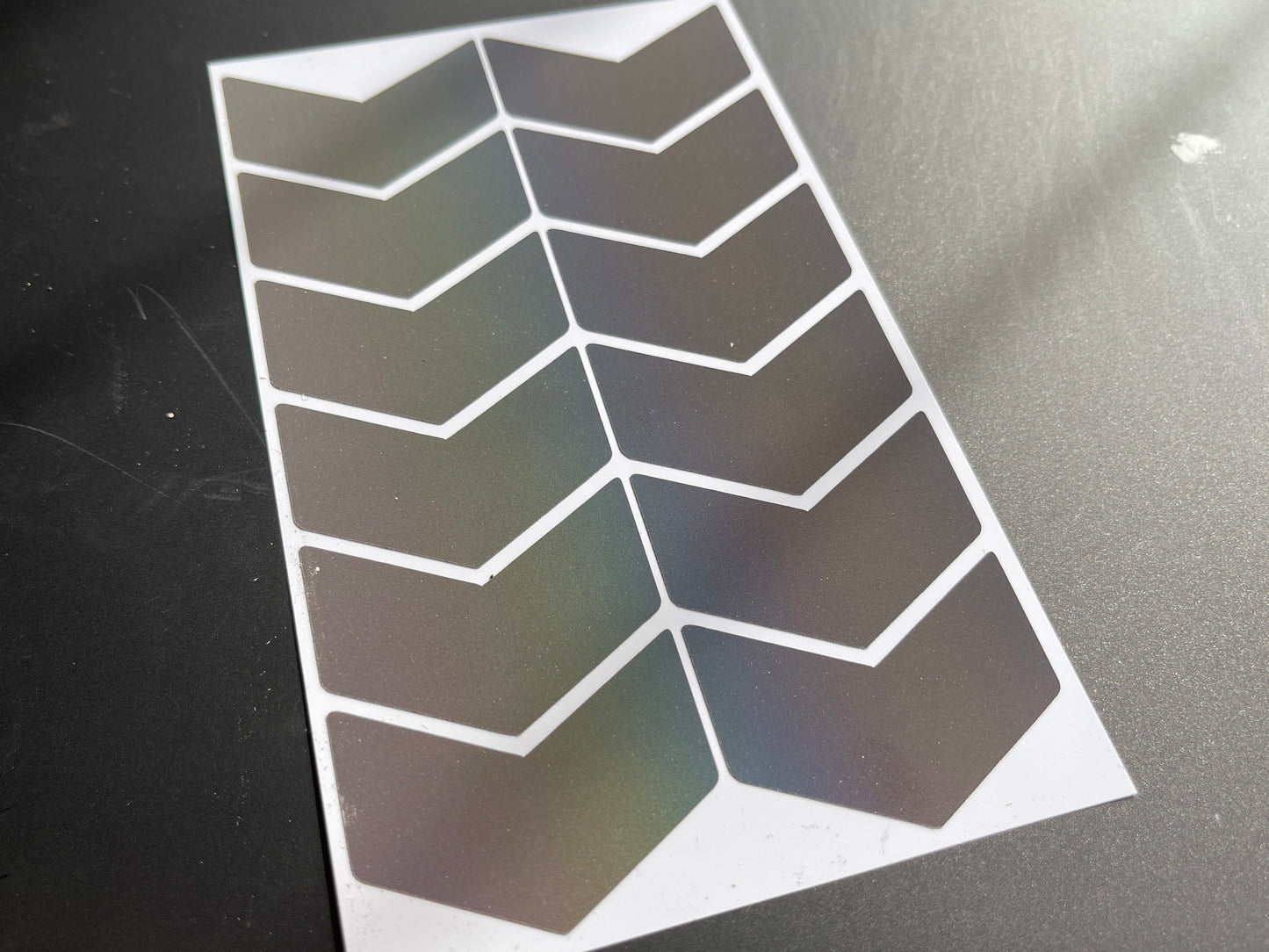 Chevron (2 Inch) Reflective Rainbow Bright Bike Stickers