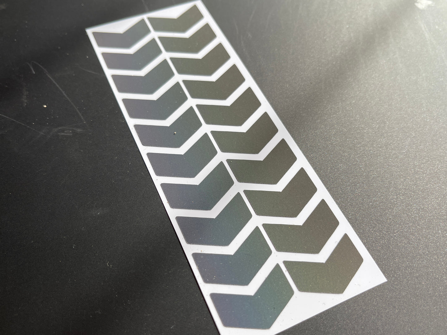 Chevron (1 Inch) Reflective Rainbow Bright Bike Stickers