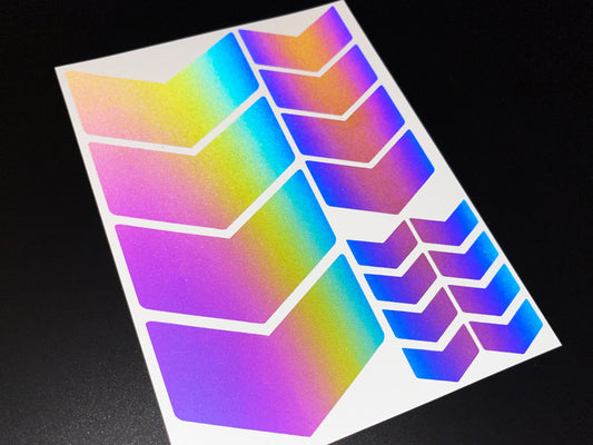 Chevron (Assorted) Reflective Rainbow Bright Bike Stickers