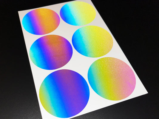 Circle (Large) Reflective Rainbow Bright Bike Stickers