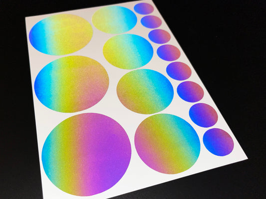 Circle (Assorted) Reflective Rainbow Bright Bike Stickers