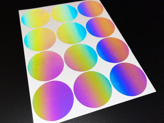 Circle (Medium) Reflective Rainbow Bright Bike Stickers