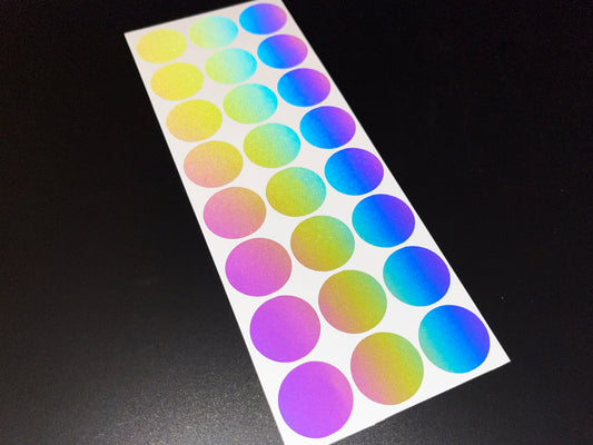 Circle (Small) Reflective Rainbow Bright Bike Stickers