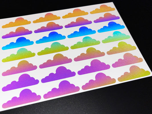 Cloud Reflective Rainbow Bright Bike Stickers