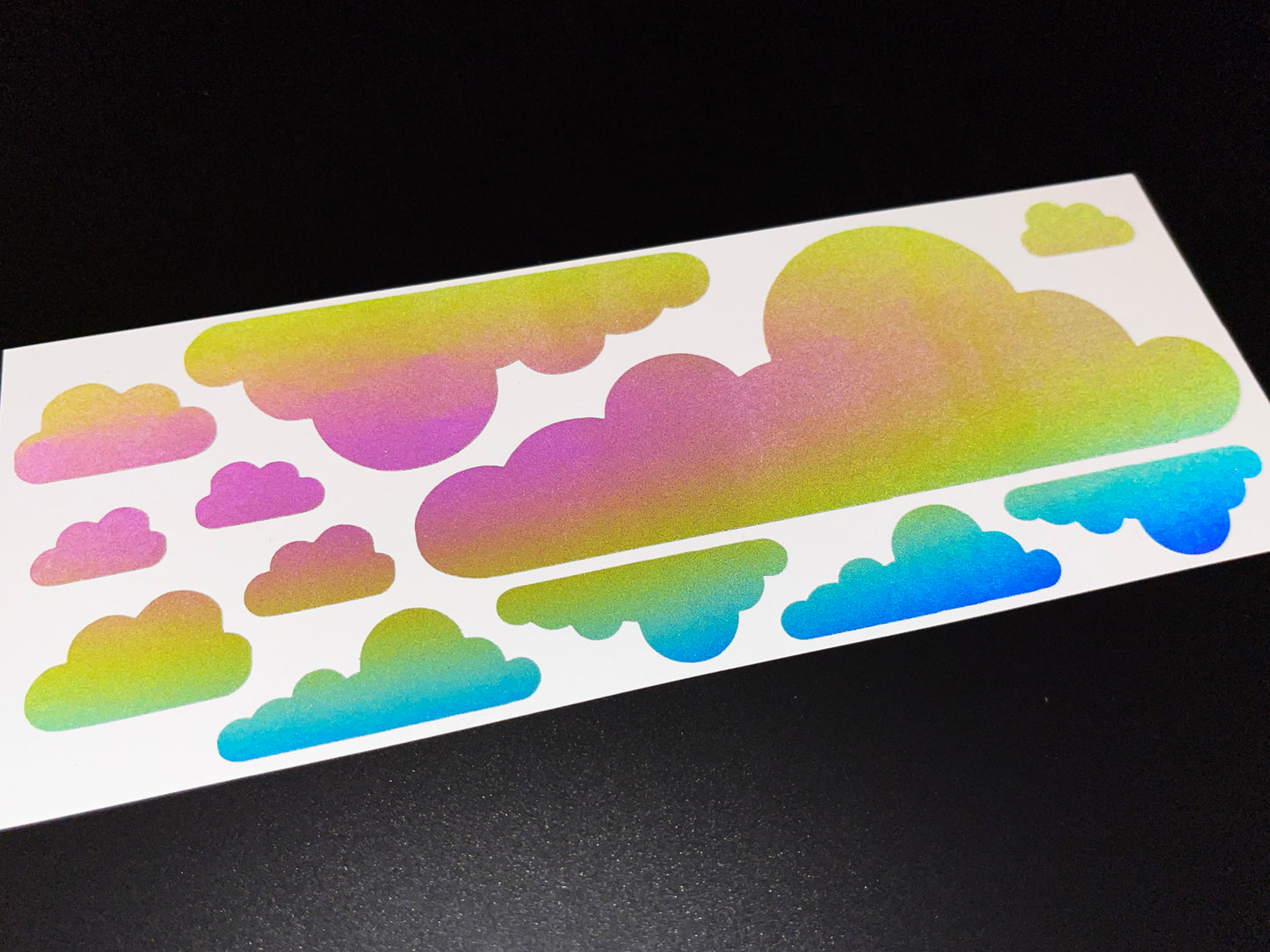 Cloud (Assorted) Reflective Rainbow Bright Bike Stickers