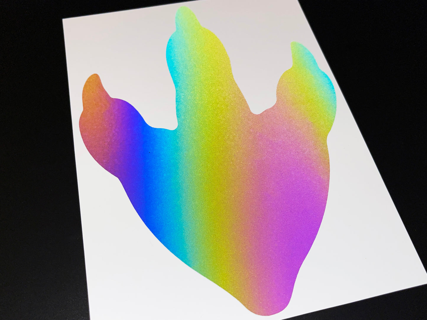 Dinosaur Footprint (Extra Large) Reflective Rainbow Bright Bike Stickers