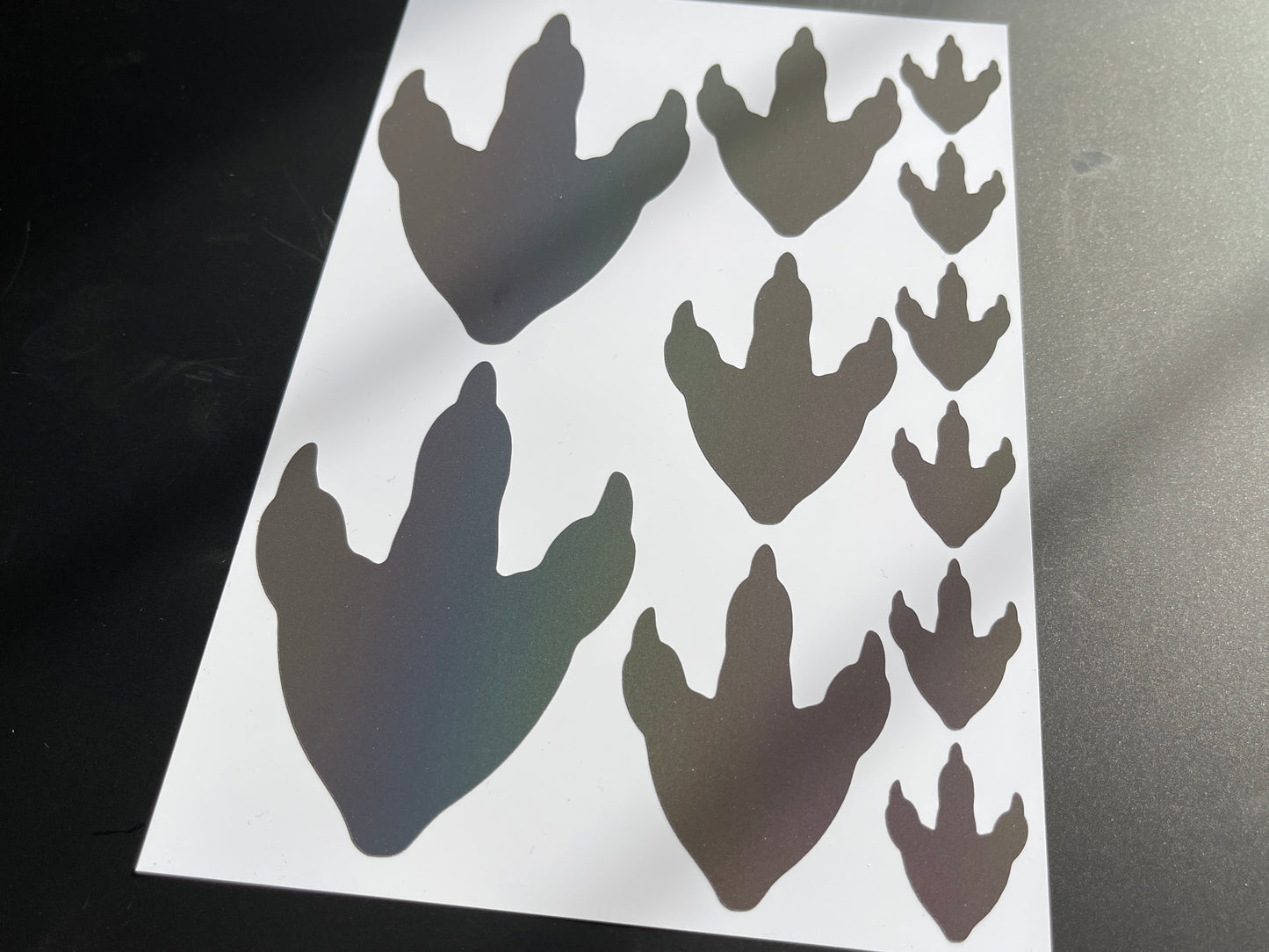 Dinosaur Footprint (Assorted) Reflective Rainbow Bright Bike Stickers