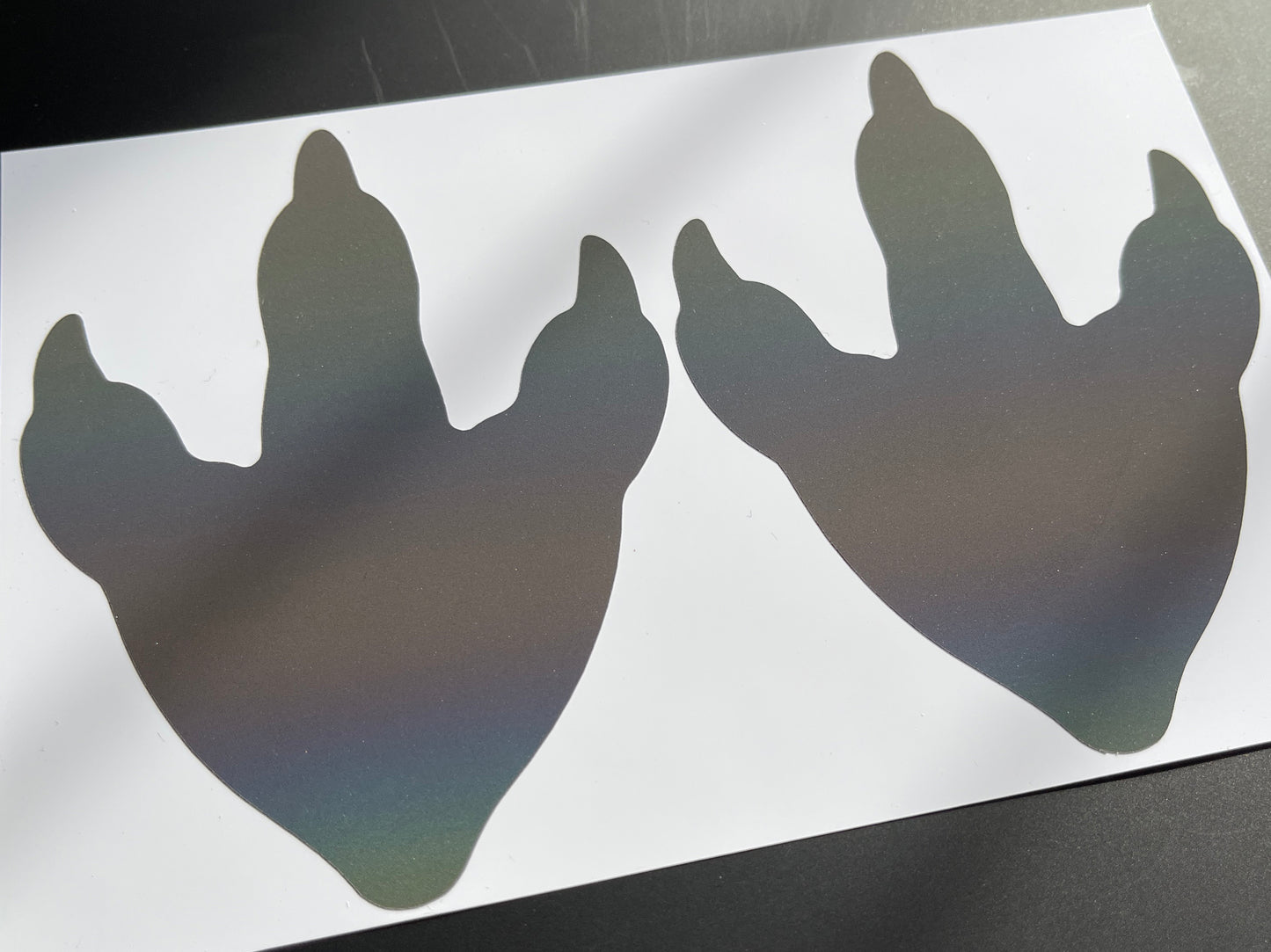 Dinosaur Footprint (Large) Reflective Rainbow Bright Bike Stickers