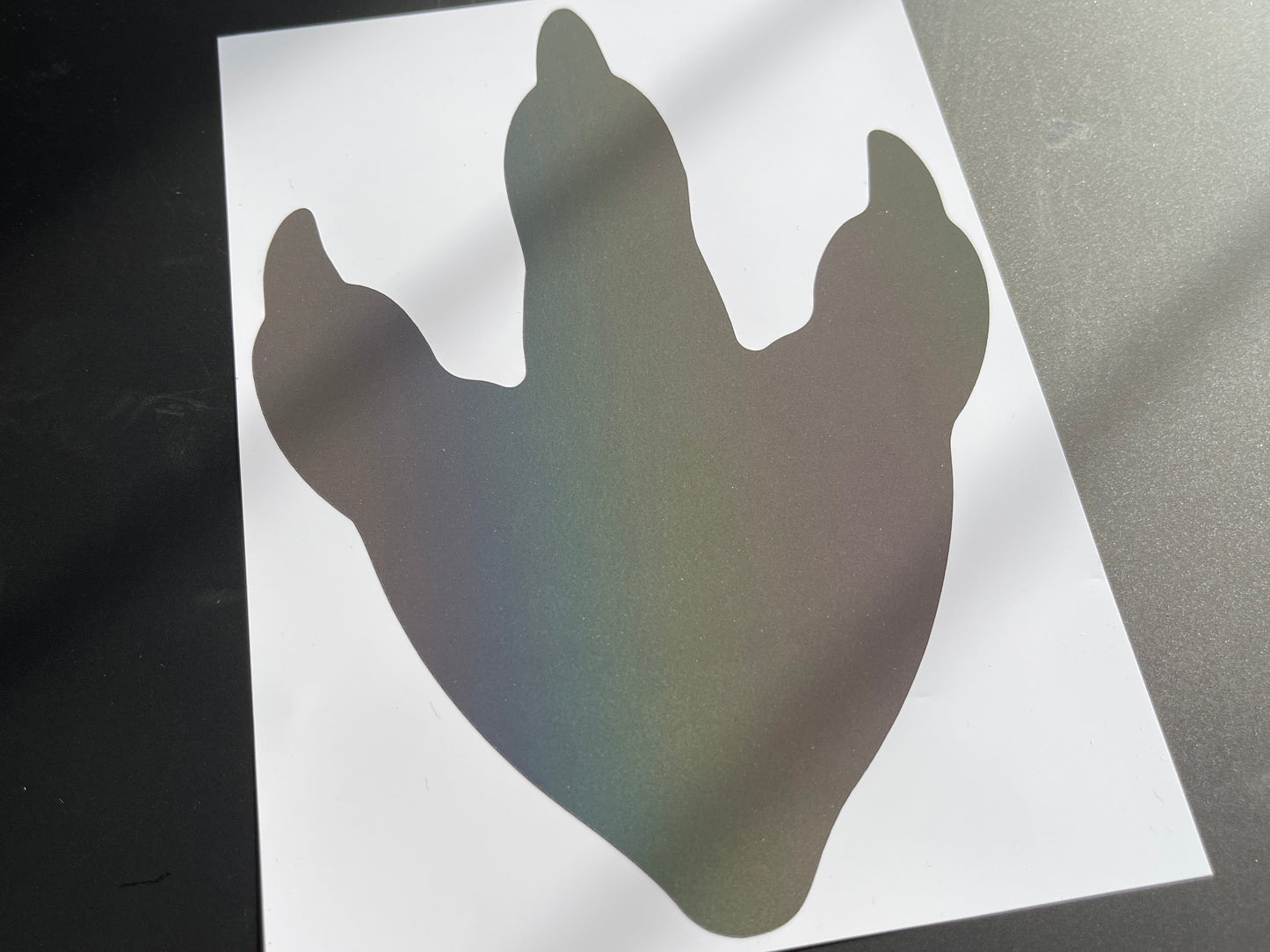 Dinosaur Footprint (Extra Large) Reflective Rainbow Bright Bike Stickers