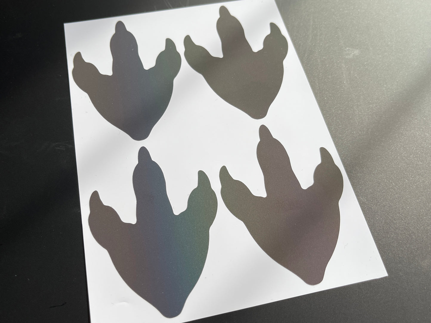 Dinosaur Footprint (Medium) Reflective Rainbow Bright Bike Stickers