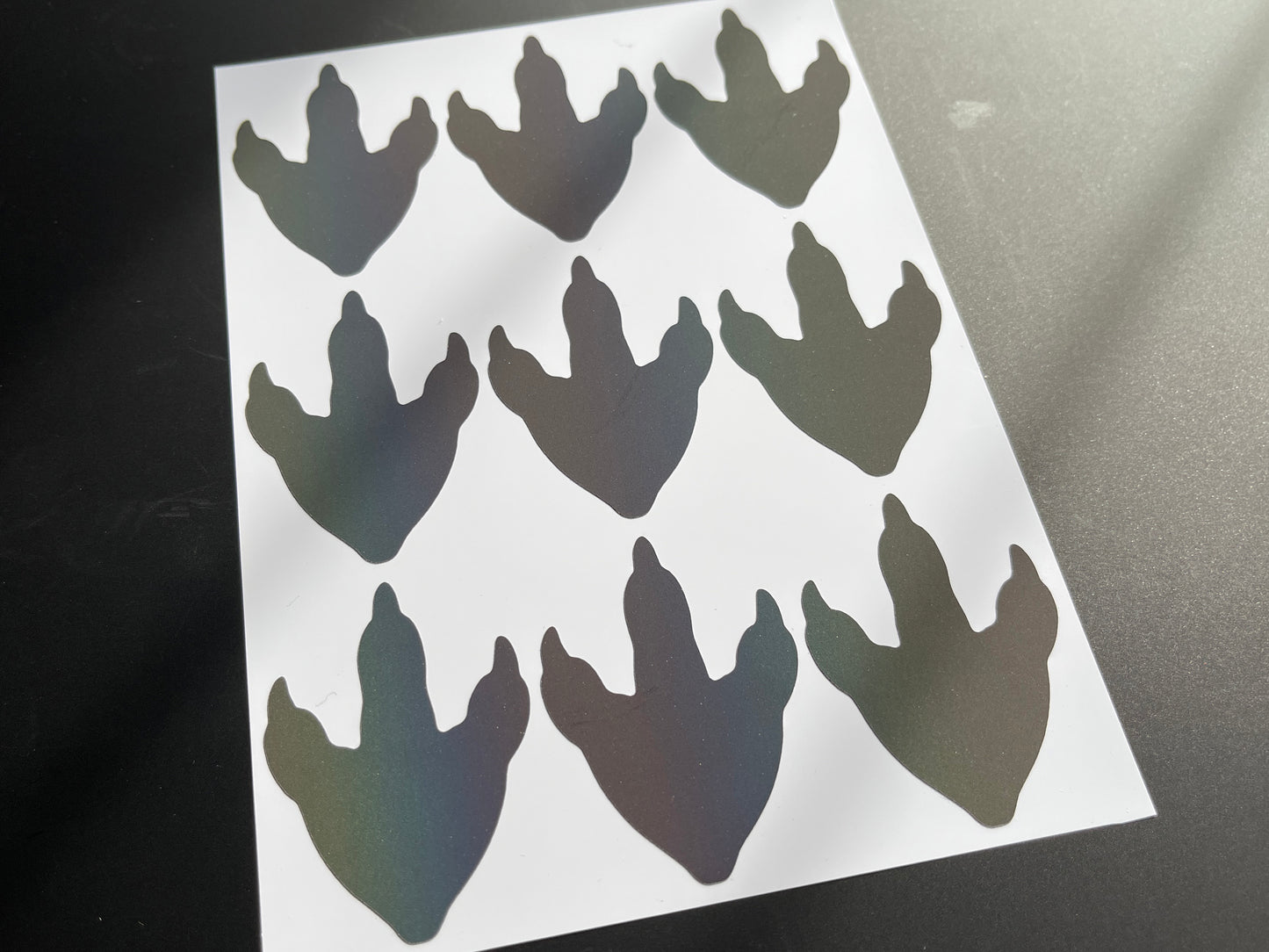 Dinosaur Footprint (Small) Reflective Rainbow Bright Bike Stickers