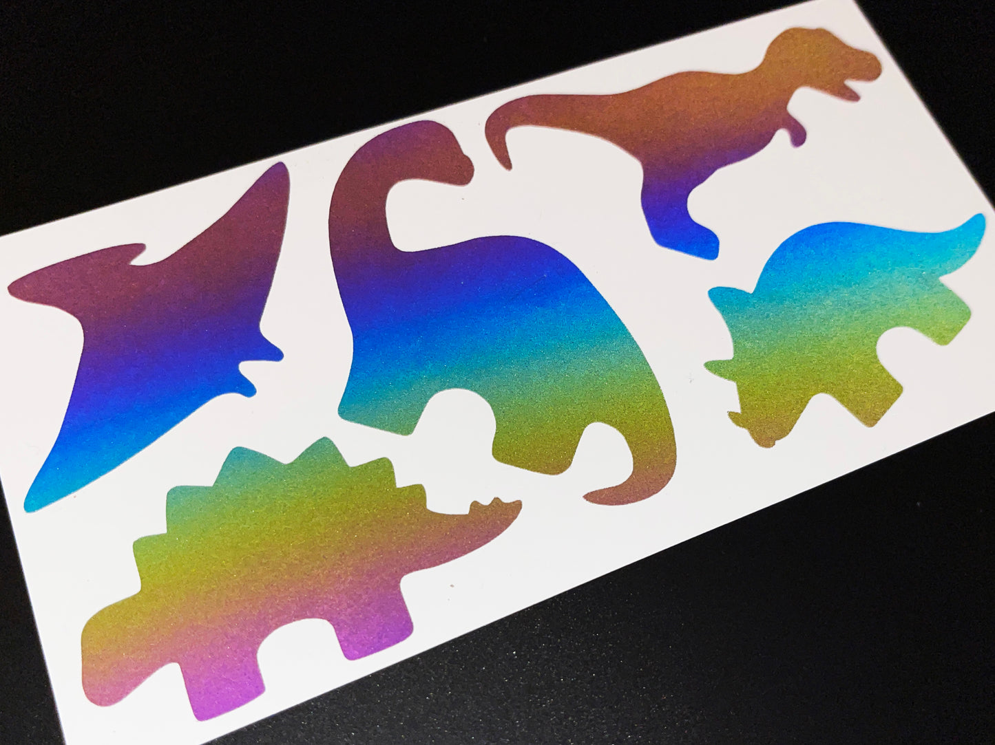 Dinosaurs (Large) Reflective Rainbow Bright Bike Stickers