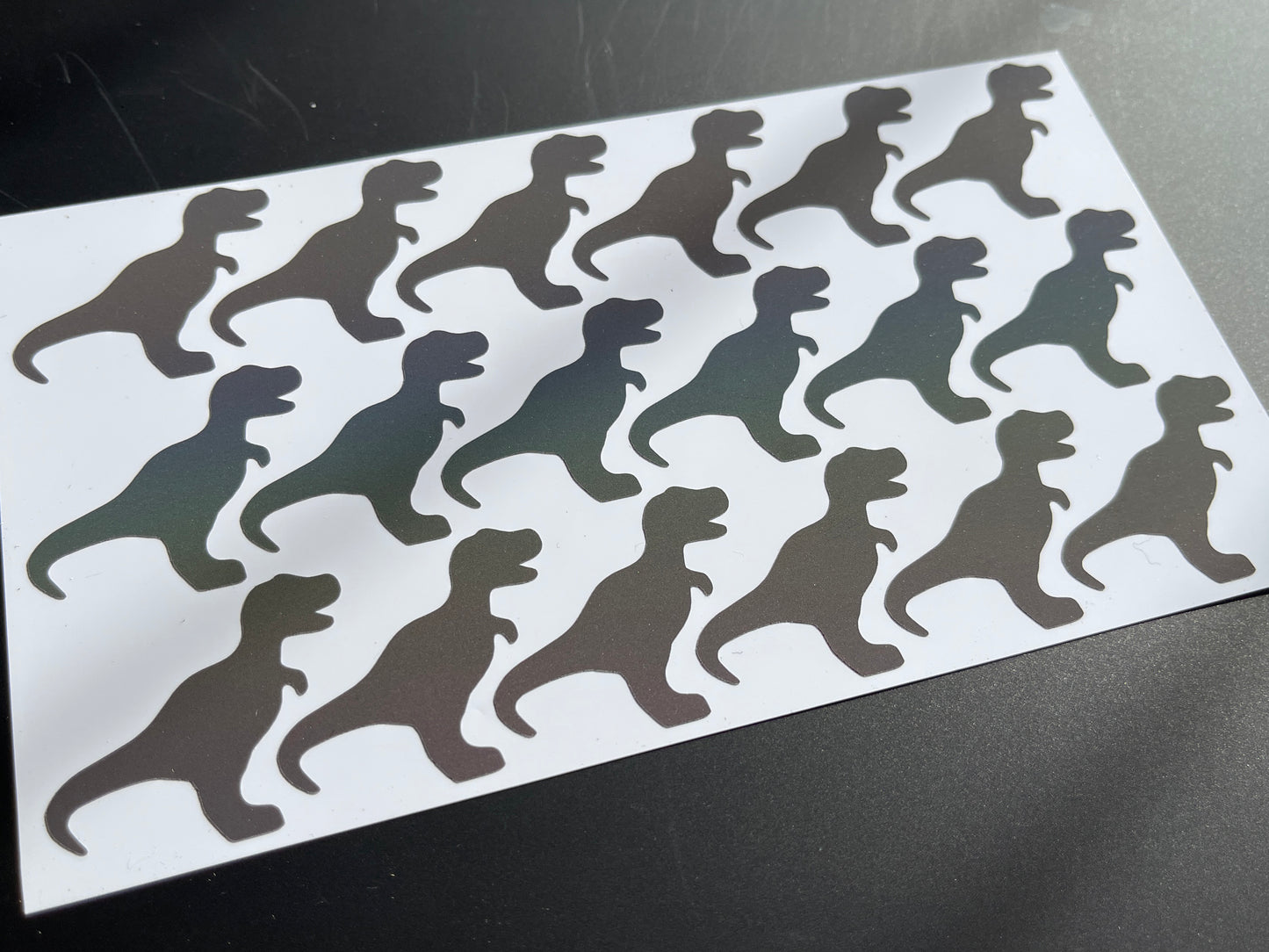 Dinosaur T Rex (Extra Small) Reflective Rainbow Bright Bike Stickers
