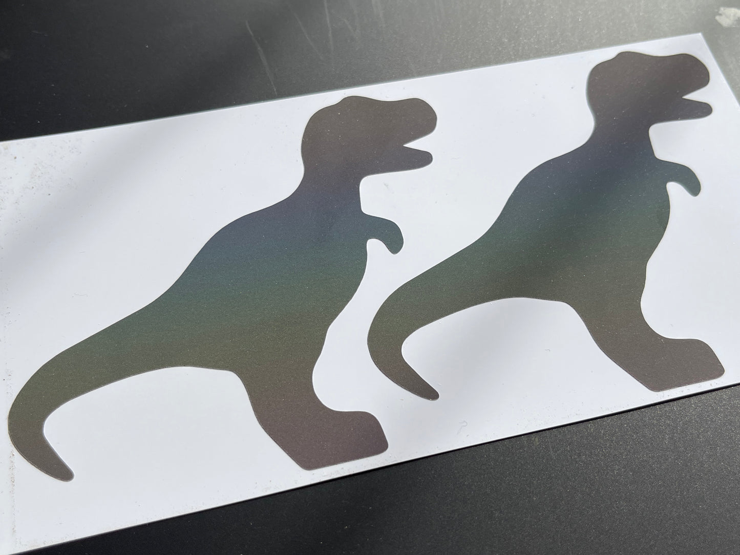 Dinosaur T Rex (Large) Reflective Rainbow Bright Bike Stickers