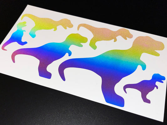 Dinosaur T Rex (Assorted) Reflective Rainbow Bright Bike Stickers