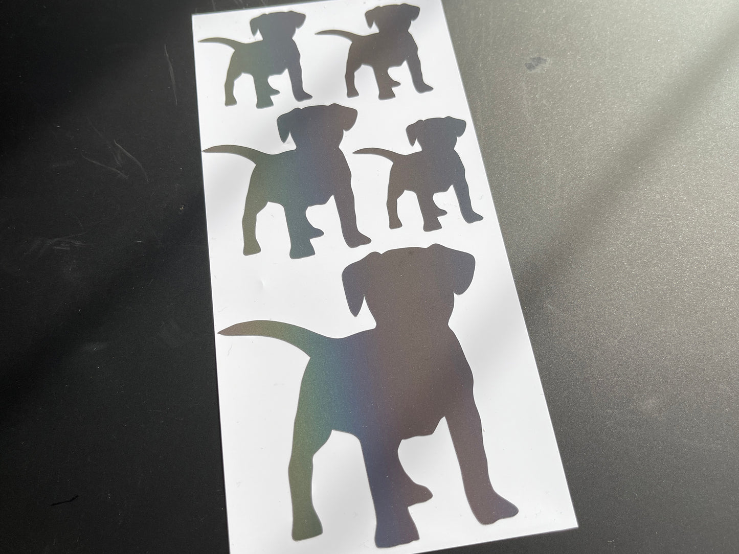 Dog Puppy (Assorted) Reflective Rainbow Bright Bike Stickers