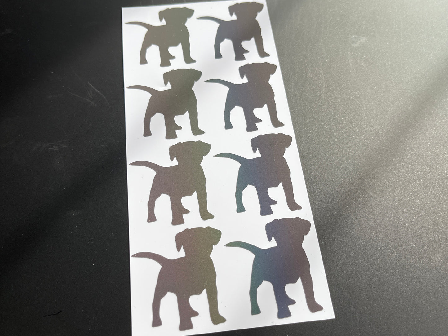Dog Puppy (Small) Reflective Rainbow Bright Bike Stickers