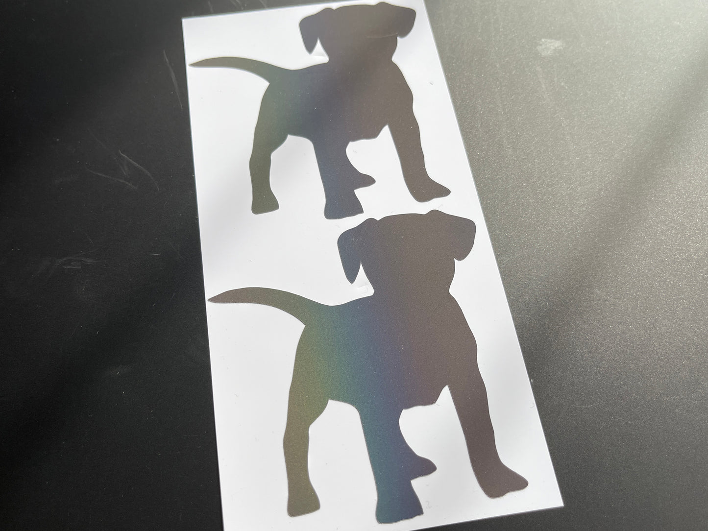 Dog Puppy (Large) Reflective Rainbow Bright Bike Stickers