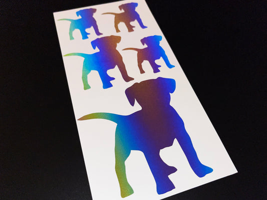 Dog Puppy (Assorted) Reflective Rainbow Bright Bike Stickers