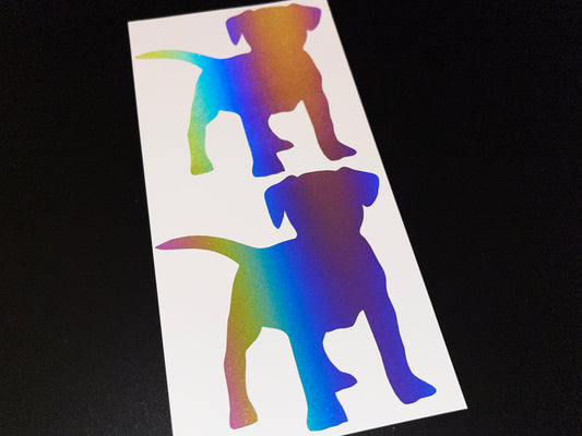 Dog Puppy (Large) Reflective Rainbow Bright Bike Stickers
