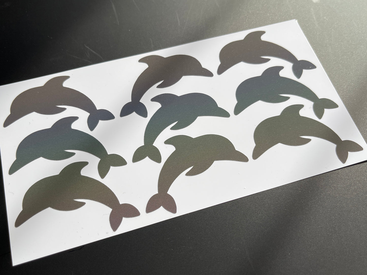 Dolphin (Small) Reflective Rainbow Bright Bike Stickers