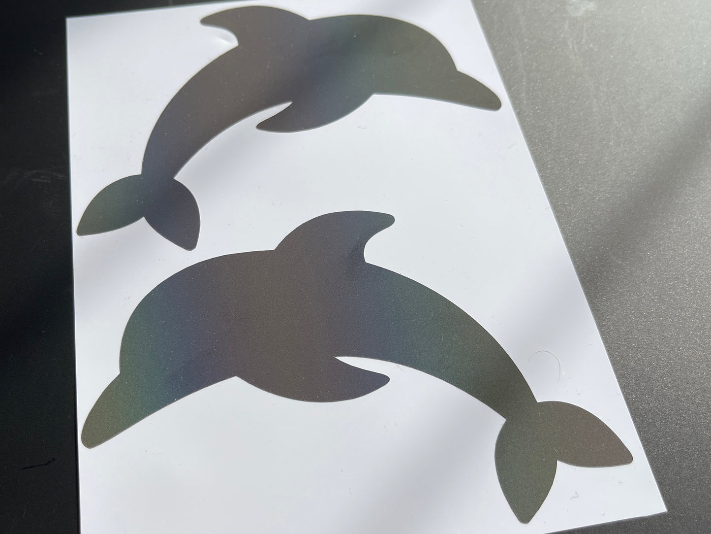 Dolphin (Large) Reflective Rainbow Bright Bike Stickers