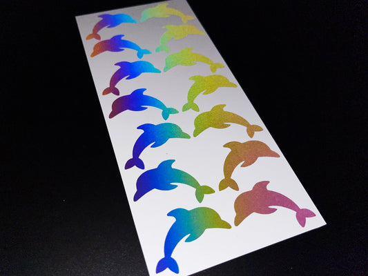 Dolphin (Extra Small) Reflective Rainbow Bright Bike Stickers