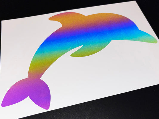 Dolphin (Extra Large) Reflective Rainbow Bright Bike Stickers