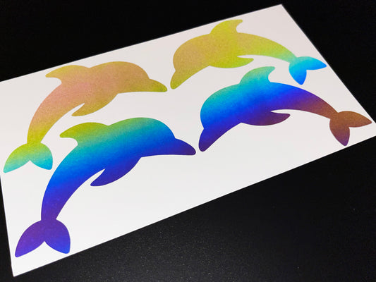 Dolphin (Medium) Reflective Rainbow Bright Bike Stickers