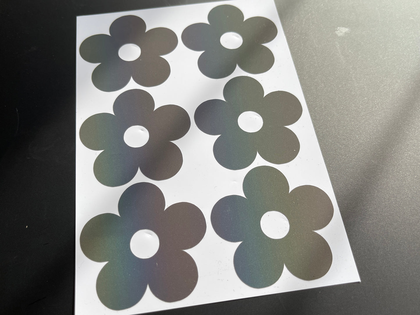 Flower (Large) Reflective Rainbow Bright Bike Stickers