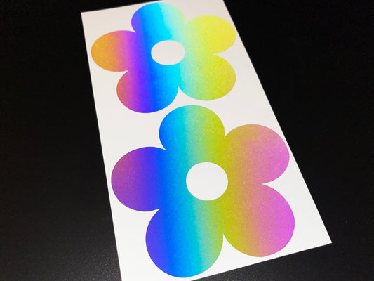 Flower (Extra Large) Reflective Rainbow Bright Bike Stickers
