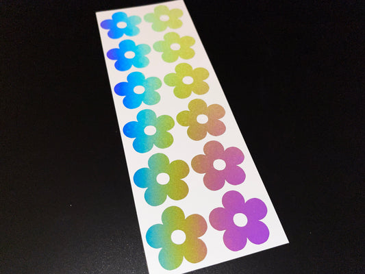 Flower Reflective Rainbow Bright Bike Stickers