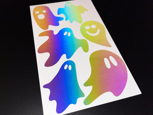 Ghost Mix Reflective Rainbow Bright Bike Stickers