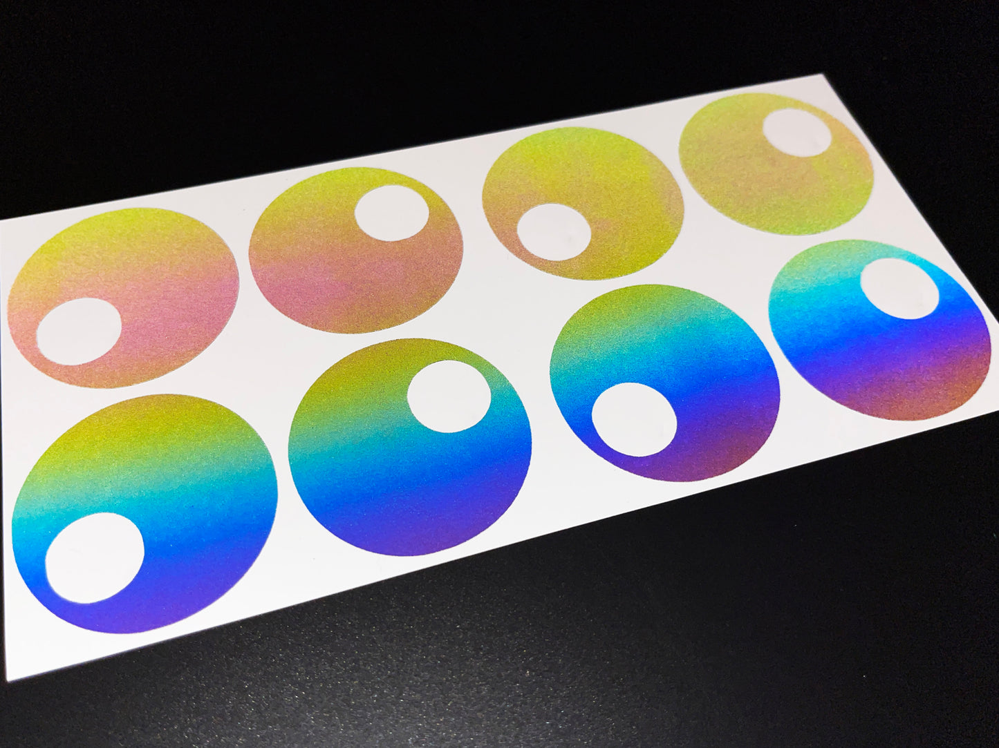 Googly Eyes (Medium) Reflective Rainbow Bright Bike Stickers
