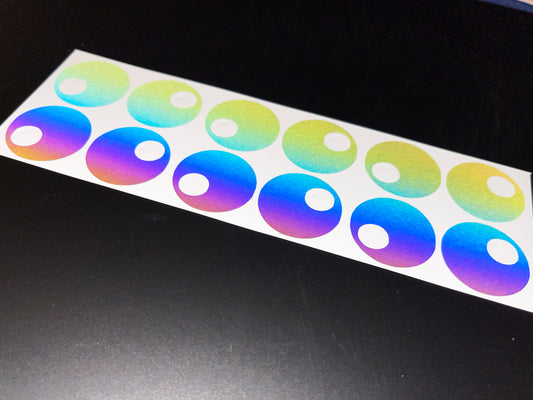 Googly Eyes (Small) Reflective Rainbow Bright Bike Stickers