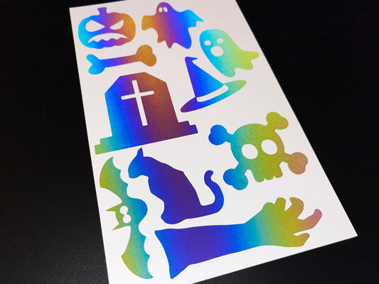 Halloween Mix Reflective Rainbow Bright Bike Stickers