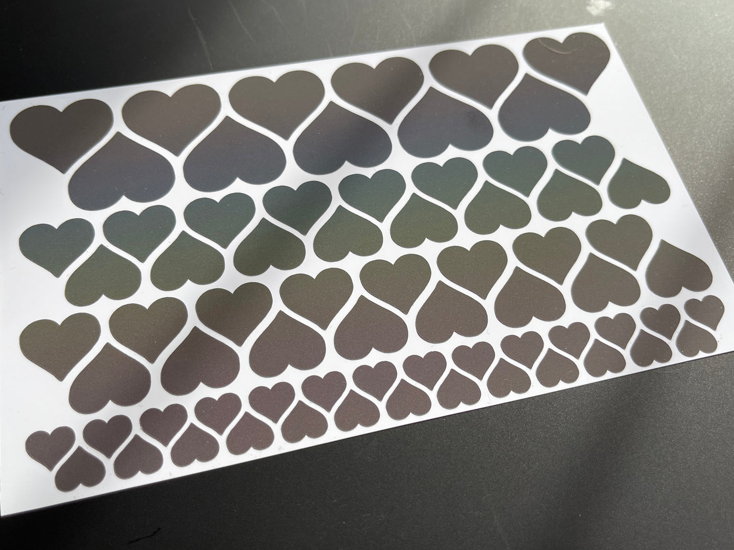 Heart (Assorted) Reflective Rainbow Bright Bike Stickers