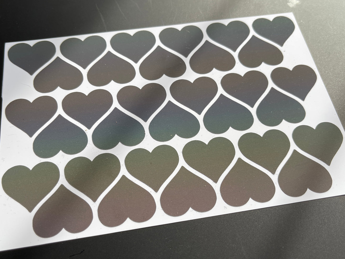 Heart (Medium) Reflective Rainbow Bright Bike Stickers