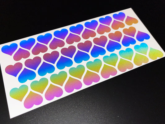 Heart (Small) Reflective Rainbow Bright Bike Stickers